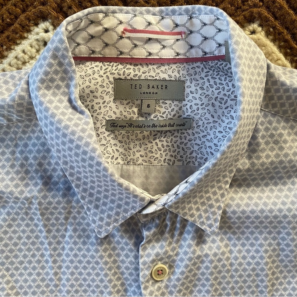 Ted Baker London UK designer casual button down shirt size 6(XL)